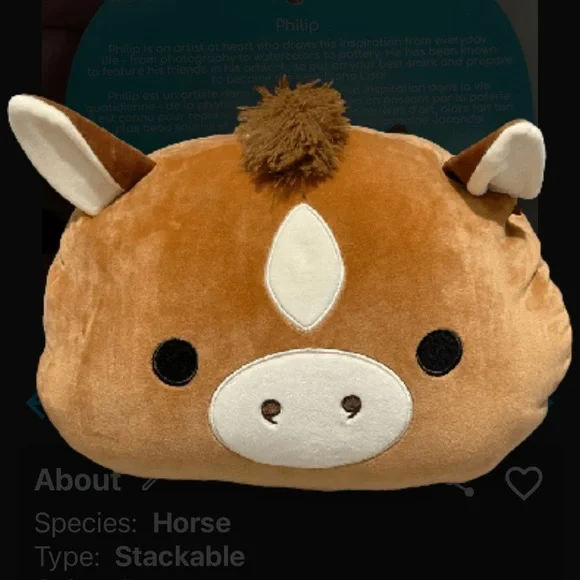 NWT 12” Philip the Horse Stackables Squishmallows - Picture 8 of 8